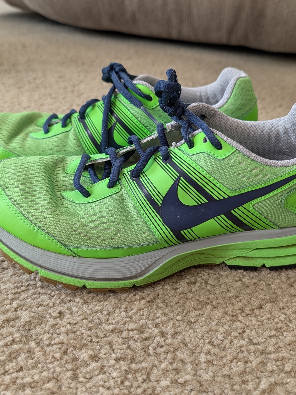 Nike Pegasus 29+ iD Neon Green Running Shoes with Navy Accents